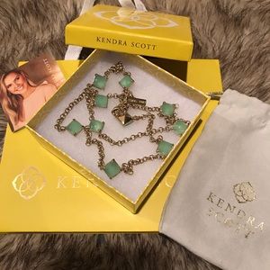 RARE Kendra Scott Tally Square Chalcedony Necklace